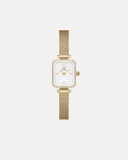Daniel Wellington Quadro Mini Lumine Bezel 15x18 Evergold G White Watch