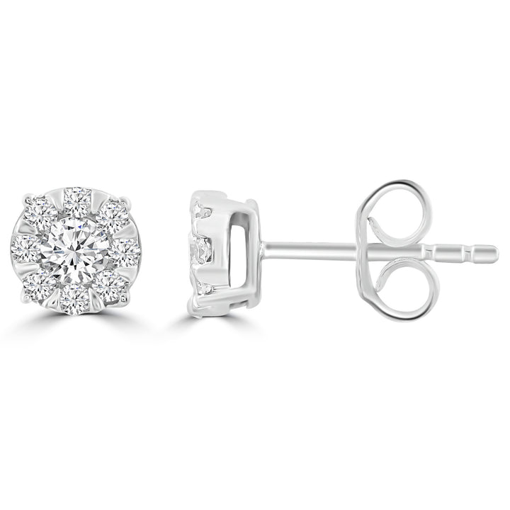Stud Earrings with 0.25ct Diamonds in 9K White Gold