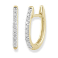 9K yellow gold huggie hoop earrings with 0.15ct diamonds