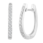 Diamond Huggie Earrings with 0.25ct Diamonds in 18K White Gold - E-14529-025-18W