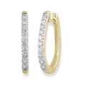 Diamond huggie hoop earrings with 0.50ct diamonds in 9K yellow gold.
