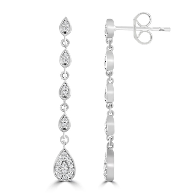 Diamond Drop Earrings with 0.18ct Diamonds in 9K White Gold
