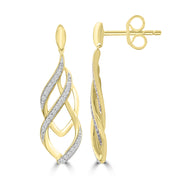 Diamond Fashion Earrings with 0.15ct Diamonds in 9K Yellow Gold