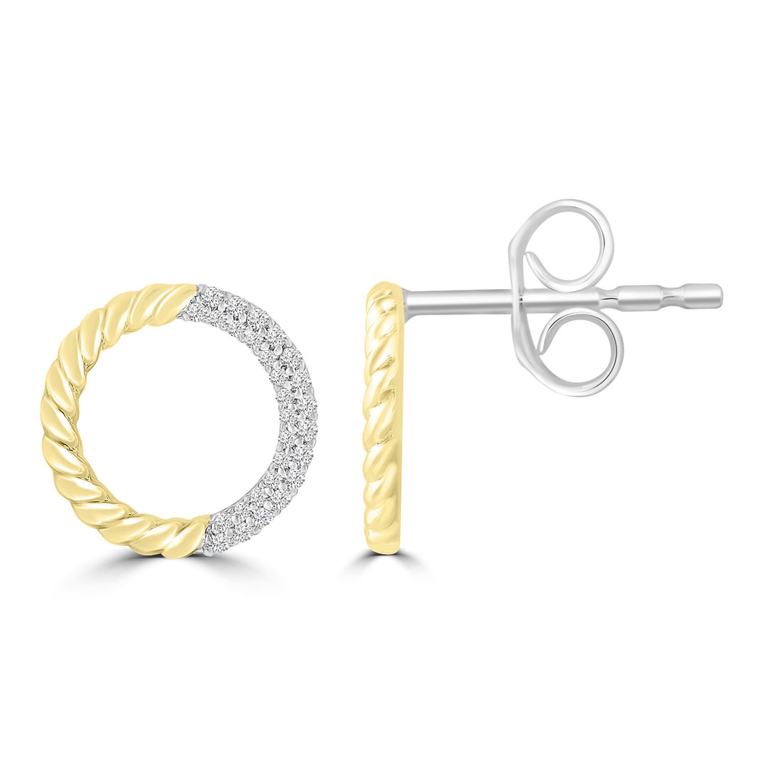 Diamond Earrings with 0.23ct Diamonds in 9K Yellow Gold