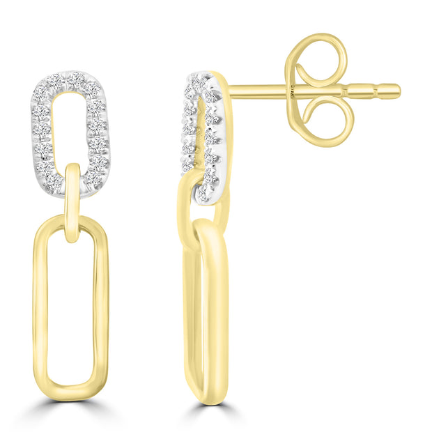 Diamond Earrings with 0.10ct Diamonds in 9K Yellow Gold