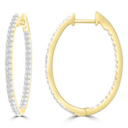 Diamond Hoop Earrings with 0.50ct Diamonds in 9K Yellow Gold