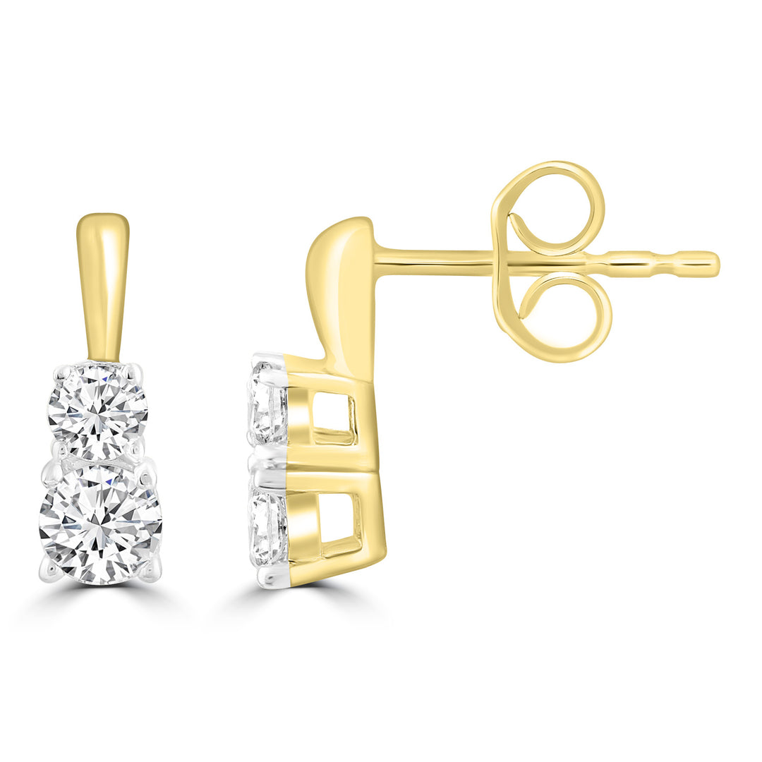 Diamond Earrings with 0.50ct Diamonds in 9K Yellow Gold