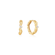 Ania Haie Gold Twisted Wave Huggie Hoop Earrings