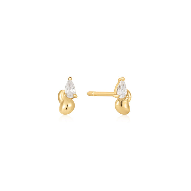 Ania Haie Gold Twisted Wave Stud Earrings