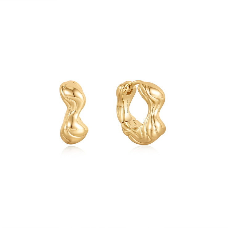 Ania Haie Gold Twisted Wave Thick Hoop Earrings