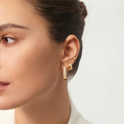 Ania Haie Gold Pave Arrow Hoop Earrings