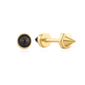 Ania Haie Gold Black Agate Huggie Hoop EarringsAnia Haie Gold Black Agate Point Barbell Earrings
