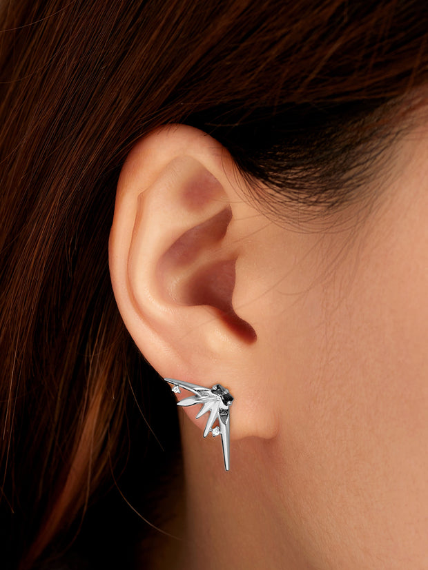 Ania Haie Silver Statement Spike Stud Earrings