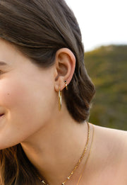 Ania Haie Gold Black Agate Huggie Hoop Earrings