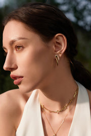 Ania Haie Gold Black Agate Point Barbell Earrings