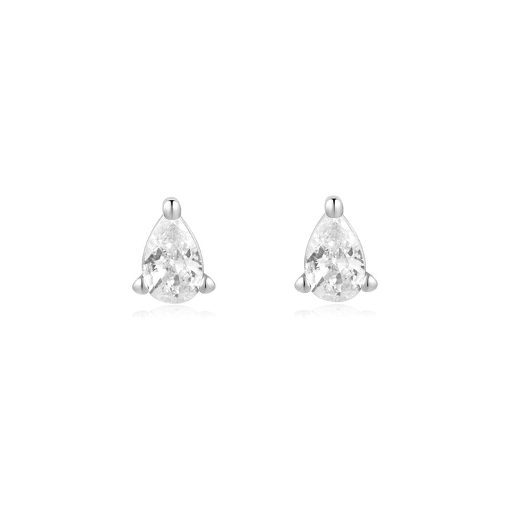 Silver Pear Studs | The Jewellery Boutique Australia