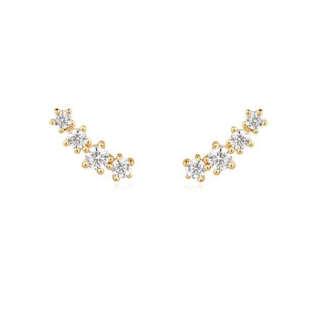 Gold Sparkle Climber Studs | The Jewellery Boutique Australia