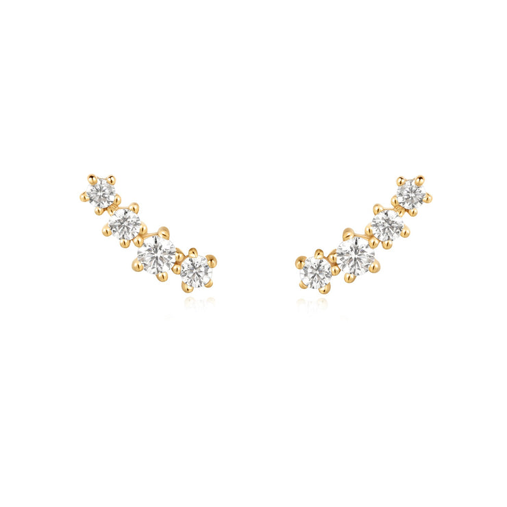 Gold Sparkle Climber Studs | The Jewellery Boutique Australia