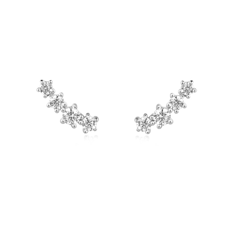 Silver Sparkle Climber Studs | The Jewellery Boutique Australia