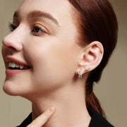 Silver Sparkle Double Hoop Studs | The Jewellery Boutique Australia