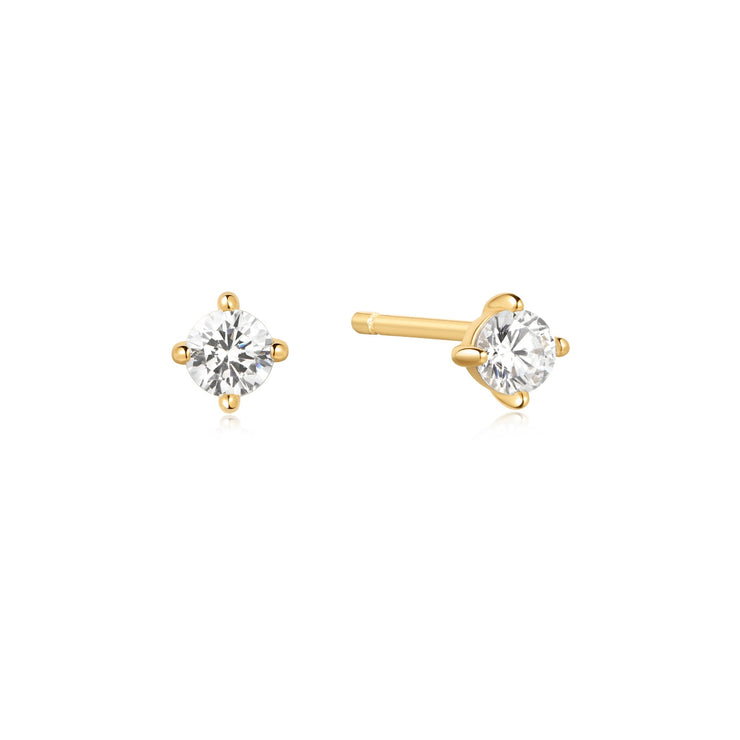 Ania Haie Gold Solitaire Studs | The Jewellery Boutique Australia