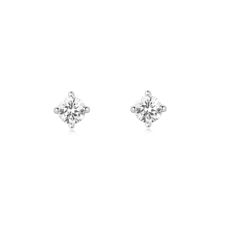 Silver Solitaire Studs | The Jewellery Boutique Australia