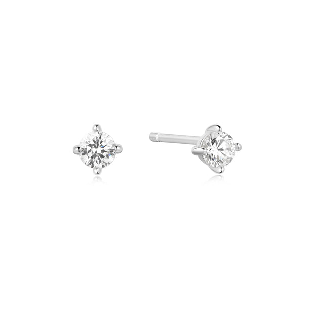 Ania Haie Silver Solitaire Studs | The Jewellery Boutique Australia