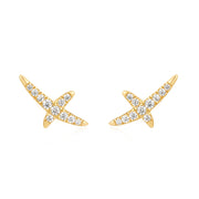 Gold Kiss Pave Studs | The Jewellery Boutique Australia