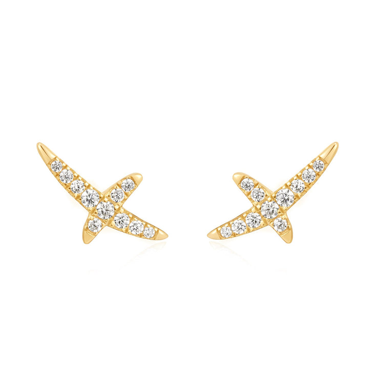 Gold Kiss Pave Studs | The Jewellery Boutique Australia