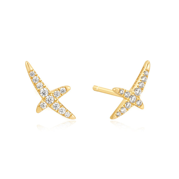 Ania Haie Gold Kiss Pave Studs | The Jewellery Boutique Australia