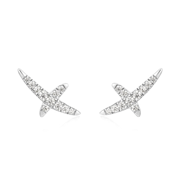 Silver Kiss Pave Studs | The Jewellery Boutique Australia