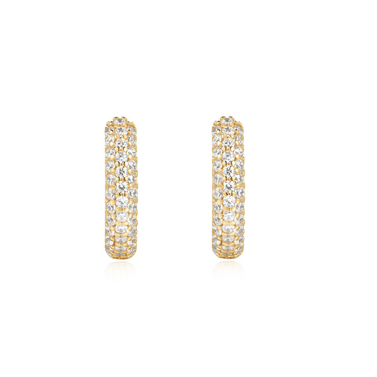 Gold Pave Huggies | The Jewellery Boutique Australia