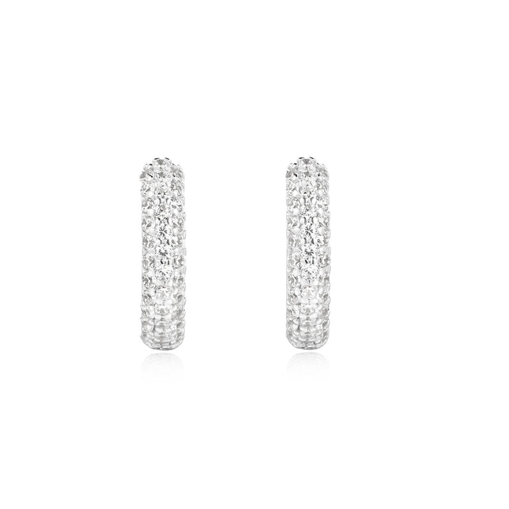 Silver Pave Huggies | The Jewellery Boutique Australia