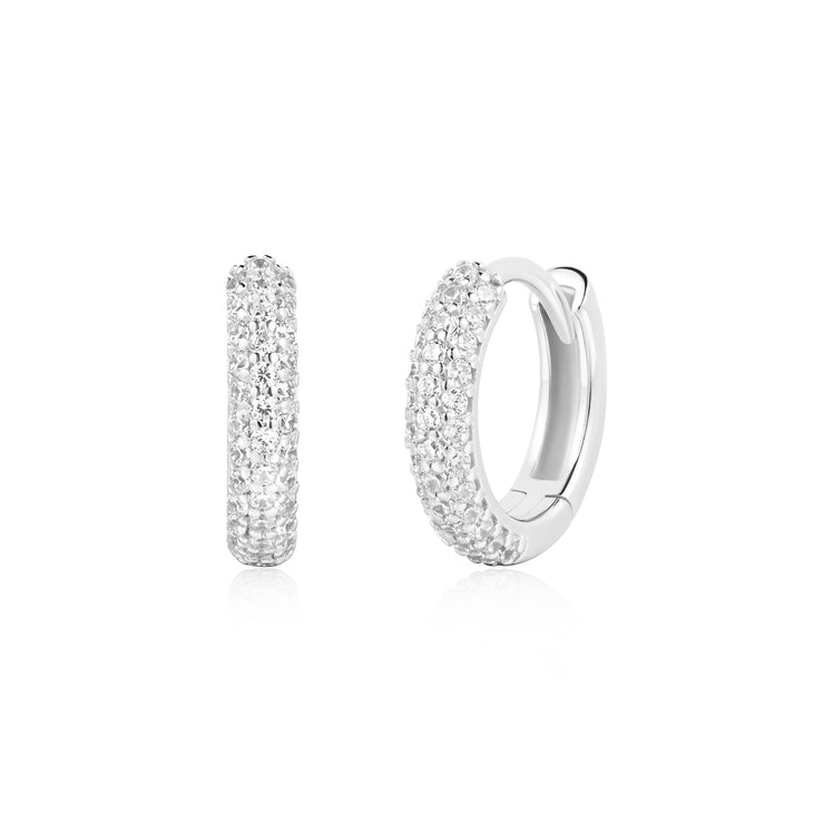 Ania Haie Silver Pave Huggies | The Jewellery Boutique Australia