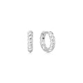 Silver Texture Small Huggie Hoop Earrings | The Jewellery Boutique