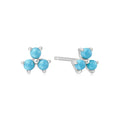 Silver Lab Created Turquoise Lotus Stud Earrings | The Jewellery Boutique