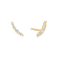 Gold Bezel Beaded Stone Stud Earrings | The Jewellery Boutique