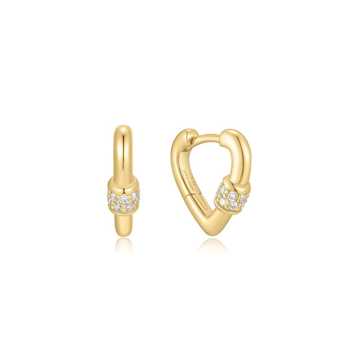 Ania Haie Gold Mini Heart Clasp Huggie Hoop Earrings
