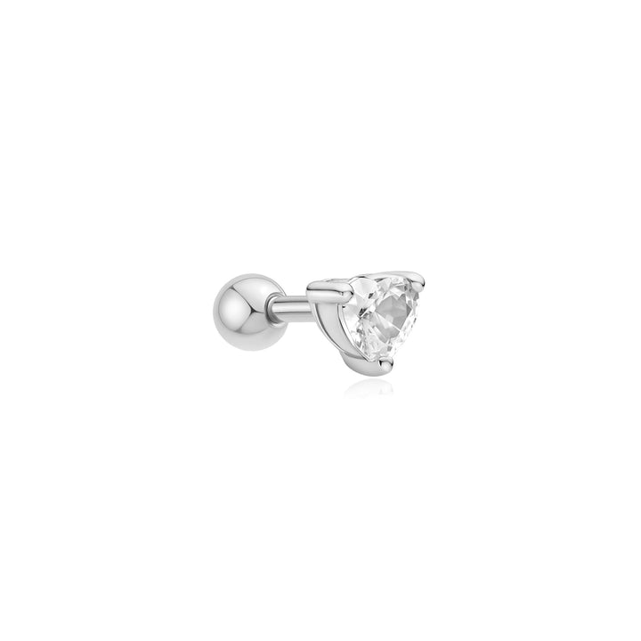 Silver Heart Barbell Single Earring | The Jewellery Boutique Australia