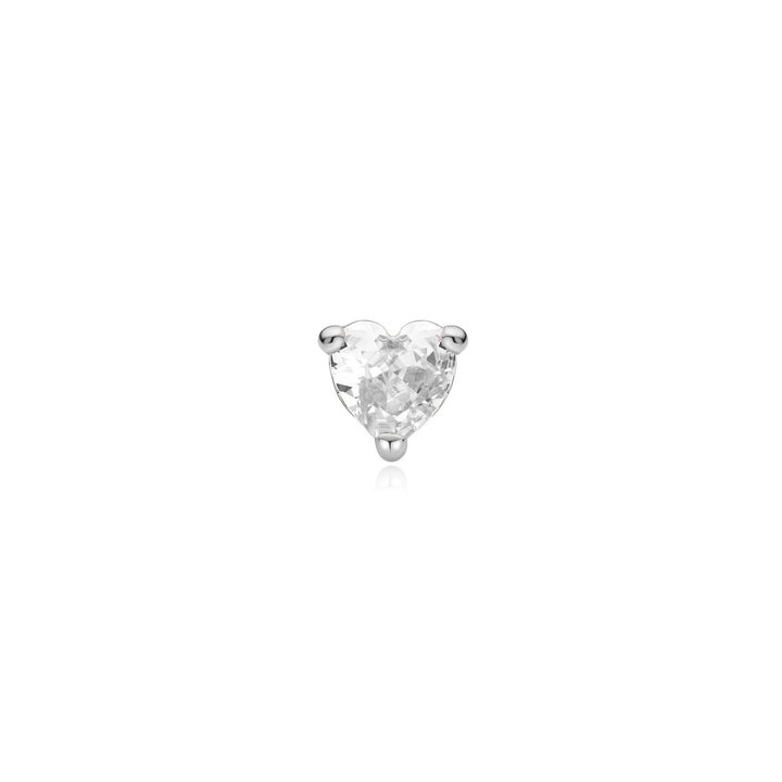 Silver Heart Barbell Single Earring | The Jewellery Boutique Australia