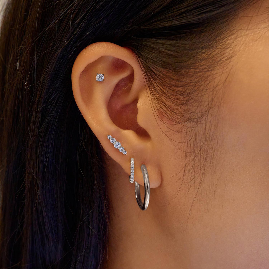Silver Bar Barbell Single Earring | The Jewellery Boutique Australia