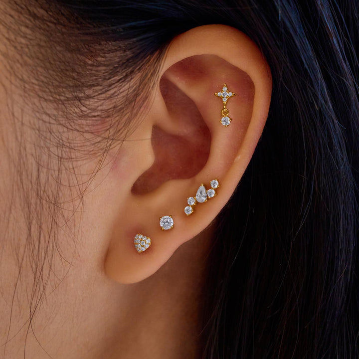 Gold Constellation Barbell Single Earring | The Jewellery Boutique Australia