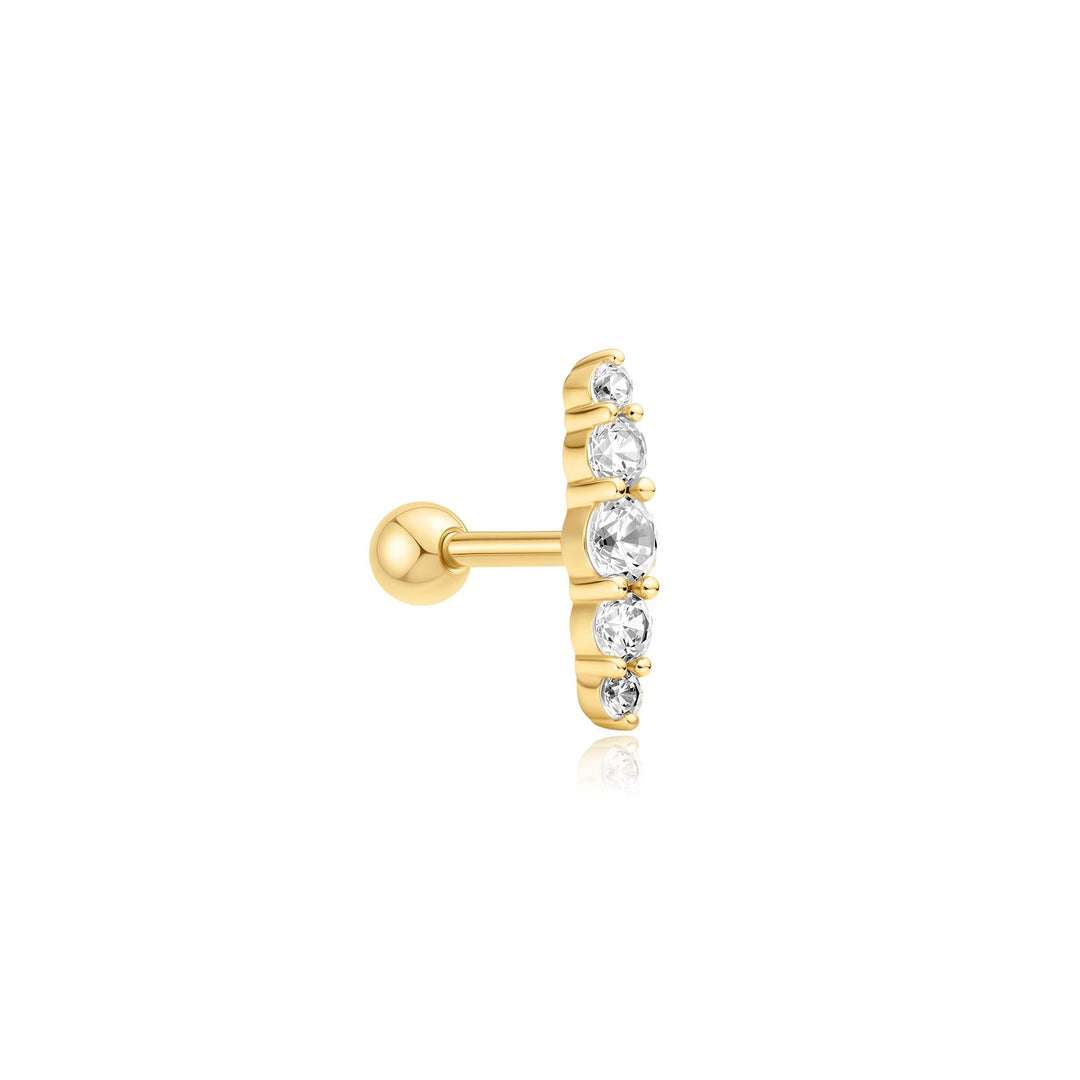 Gold Bar Barbell Single Earring | The Jewellery Boutique Australia