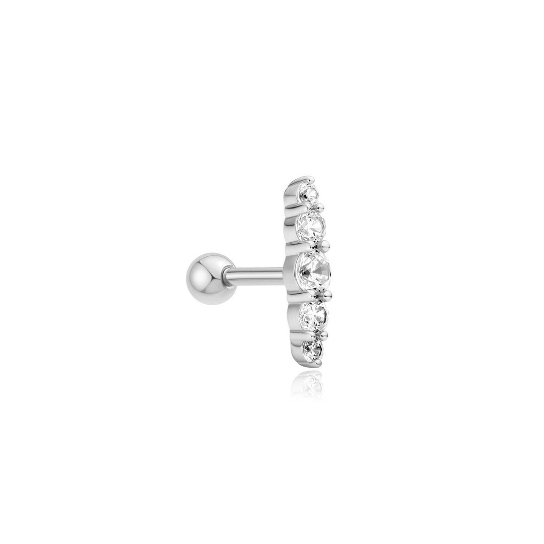 Silver Bar Barbell Single Earring | The Jewellery Boutique Australia
