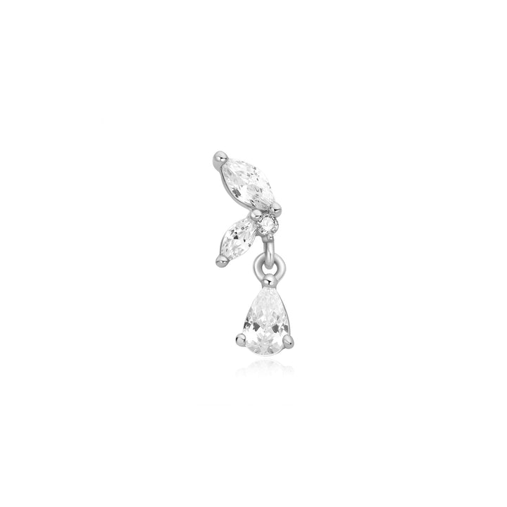 Silver Marquise Dangle Barbell Single Earring | The Jewellery Boutique Australia