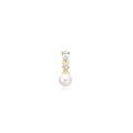 Gold Shell Pearl Dangling Barbell Single Earring | The Jewellery Boutique Australia