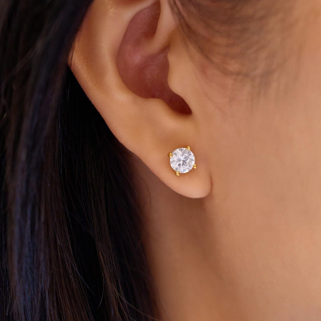 Gold Solitaire Stud Earrings | The Jewellery Boutique Australia