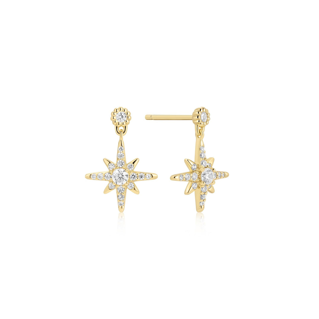 Gold Dangling Nova Star Stud Earrings | The Jewellery Boutique Australia