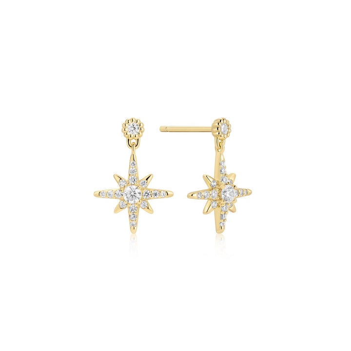 Gold Dangling Nova Star Stud Earrings | The Jewellery Boutique Australia