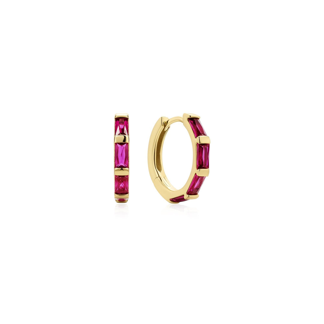 Crimson Huggie Hoop Earrings | The Jewellery Boutique Australia